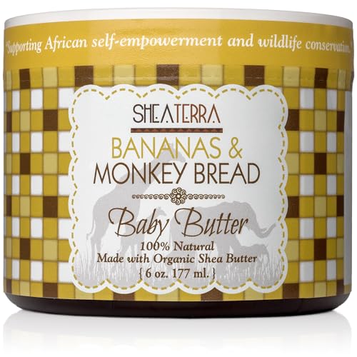 Shea Terra Organics Bananas & Monkey Bread Baby Butter, 100% Natural, 6 oz image 2