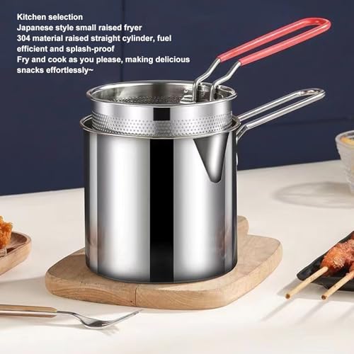 Fritadeira Profunda, Resistência a Altas Temperaturas Mini Design Frigideira de Aço Inoxidável Panel