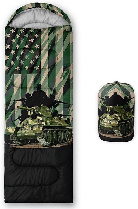 Miniatura 7 de Saco de dormir para niños y adultos, patrón de piel de jirafa marrón, ligero, cálido, portátil, exterior, impermeable, resistente al frío, saco de