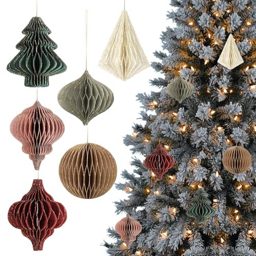 poraceous 6 Stück Baumschmuck Weihnachtsbaum, Hängende Waben...