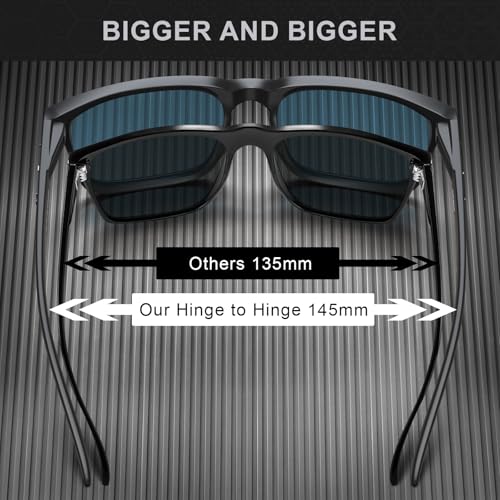 Image of STGATN Big Head Sunglasses for Men - 155MM for Large Wide Heads Men's TR90 Ultralight UV400 Protection Glasses