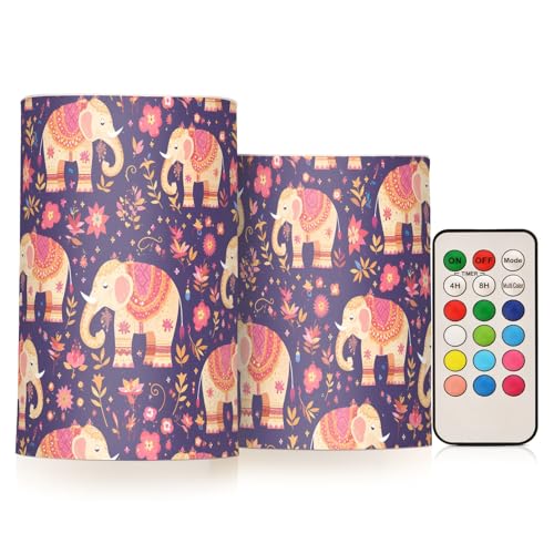 Bougies à piles violettes GuoChe lot de 2 avec télécommande pour déco