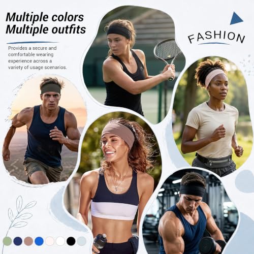 Image of DRESHOW Sport Headbands for Women Non-Slip Sweat Wicking Headband Cooling Sweatband for Outdoor Sports Unisex Workout Hair Bands for Running Fitness Yoga Cycling
