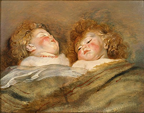 Cuadro enmarcado de Dos niños durmiendo de Rubens, impresión artística premium