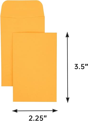 Miniatura 2 de ESSENTIAL Sobres #1 para monedas de 2.25 x 3.5 pulgadas con solapa engomada, sobre de piezas pequeñas para uso doméstico y oficina (surtido -200)