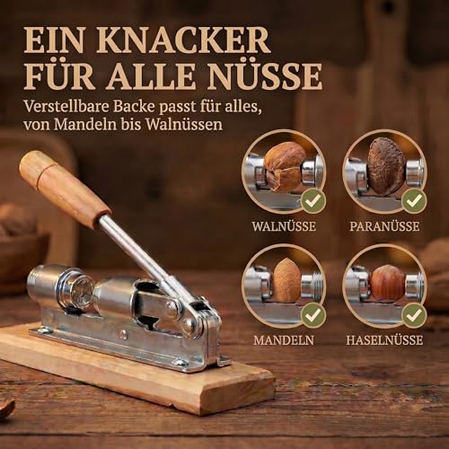 GOODS+GADGETS® Nussknacker für Walnüsse stufenlos verstellbar Edelstahl – Ansicht 3