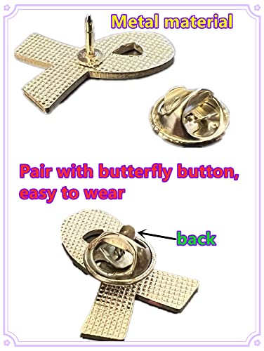 25/50/100PCS Breast Cancer Awareness Lapel Pins Pink Hope Ribbon Brooch for Women Girls, Charity Public and Social Event3