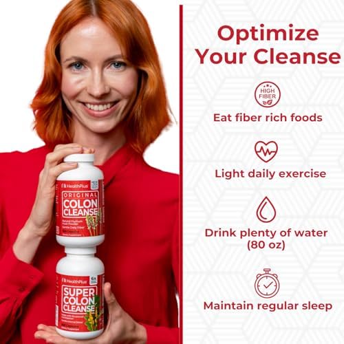image for Health Plus Super Colon Cleanse 60 Day Supply of Gentle Gut Cleanse De