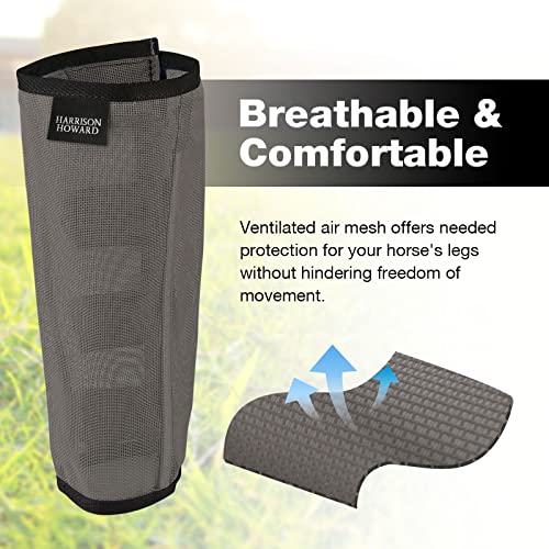 Botas de ajuste holgado Harrison Howard para caballo, protector UV ventilado, juego de 4, S 6