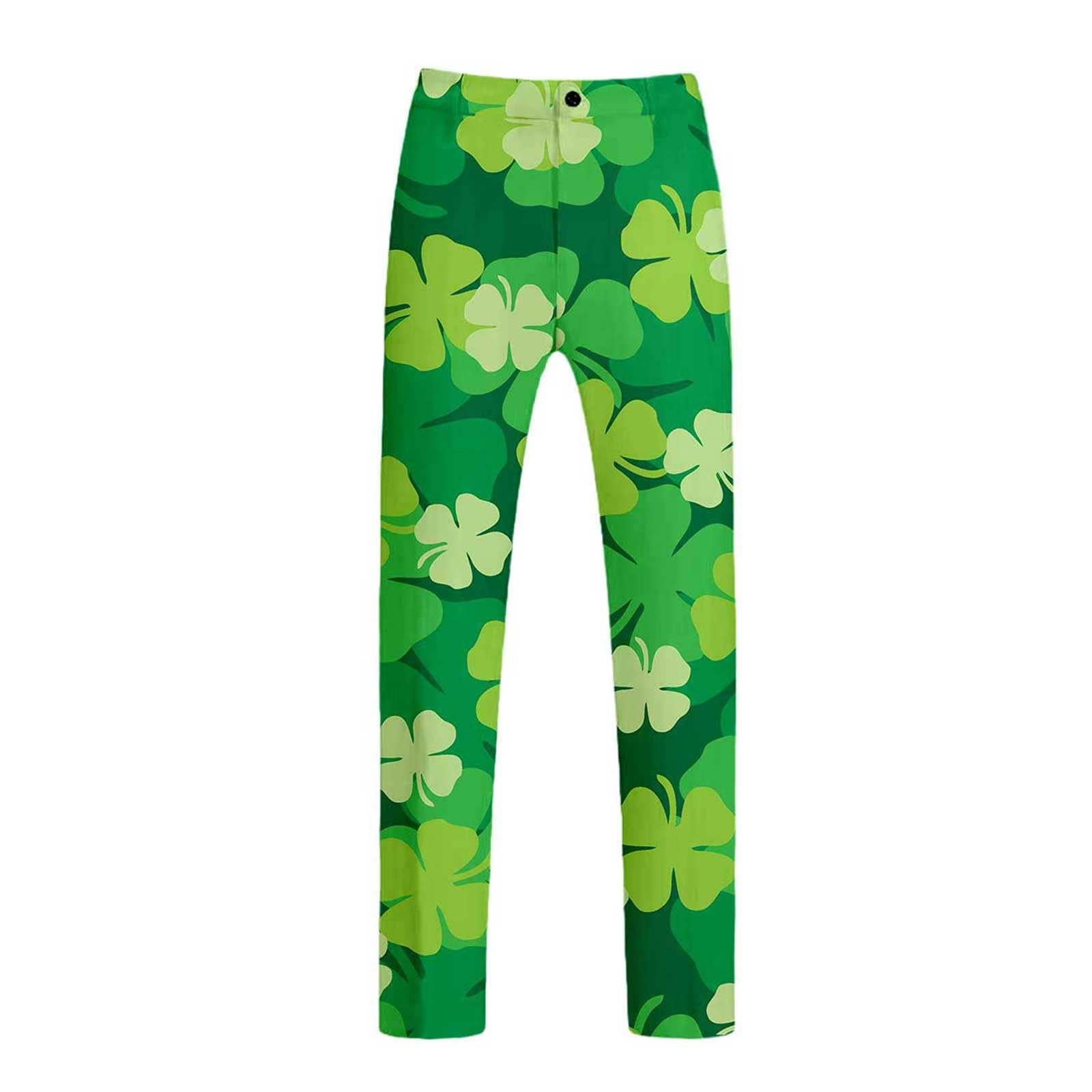 St Patricks Day Kostüm Herren Party Anzug St. Patrick Anzüge mit Festlichen Druck Beer & Shamrock Clover Tailliert Party Kostüme Outfit Mit Jackett und Hose Festlichen Kleeblatt Anzug