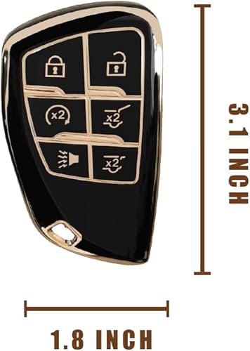 Miniatura 7 de Muslogy Funda para llavero Yukon Tahoe Suburban 2021-2023 6 botones material de TPU funda protectora compatible con Suburban Tahoe Yukon 2021 2022