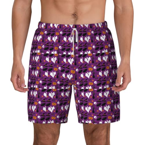 Short de bain violet homme imprimé horreur Halloween léger
