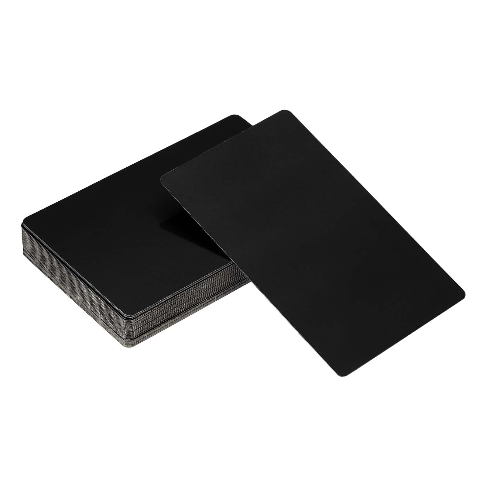 YELARXI Metal Business Card Blanks Aluminum Laser Engraving Business Cards, 86 x 54 x 0.42 mm Fit for Office Name DIY Printing (30 Pack, Bright Black) โ image 1