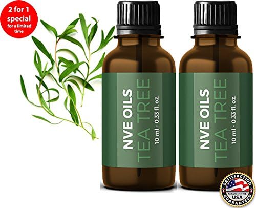 Pure Tea Tree Essential Oil By NVE Oils (2)-Guaranteed 100% Pure & Natural For Diffuser, Aromatherapy, Headache, Pain, Meditation, Stress, Anxiety, Sleep, Cosmetics, Soaps, Candles, Skin Care