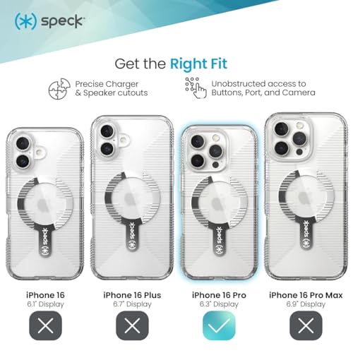 Image of Speck Clear iPhone 16 Pro Case - Slim MagSafe GemShell Crystal Clear