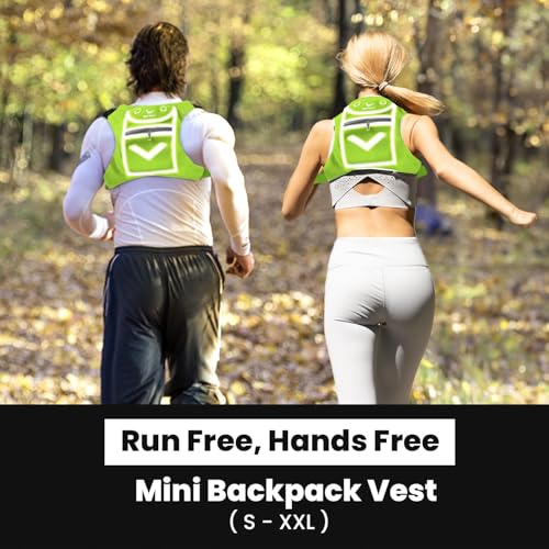Running Mini Backpack Vest for Men & Women - Hi-viz gear, Holds Valuables, any Phone - Ideal for Fitness, Walking, Cycling!2