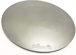 na Chapa Redonda - Pedra refratária de aço para assar pizza em forno residencial e churrasqueira - 35,5cm