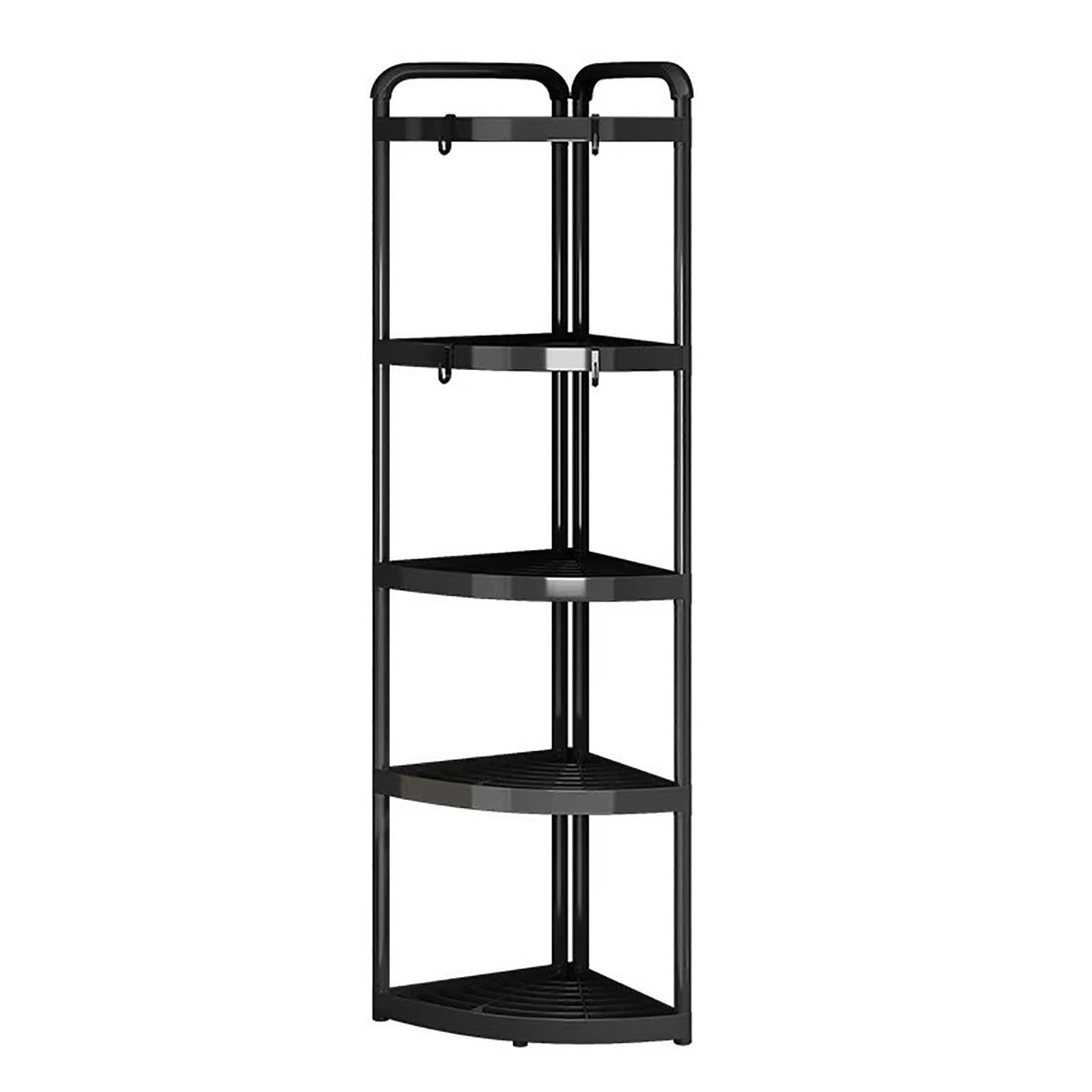 Estante esquinero de 5 niveles, estante de plástico fácil de instalar para sala de estar, dormitorio, cocina, baño, ahorro de espacio, Sto Solut