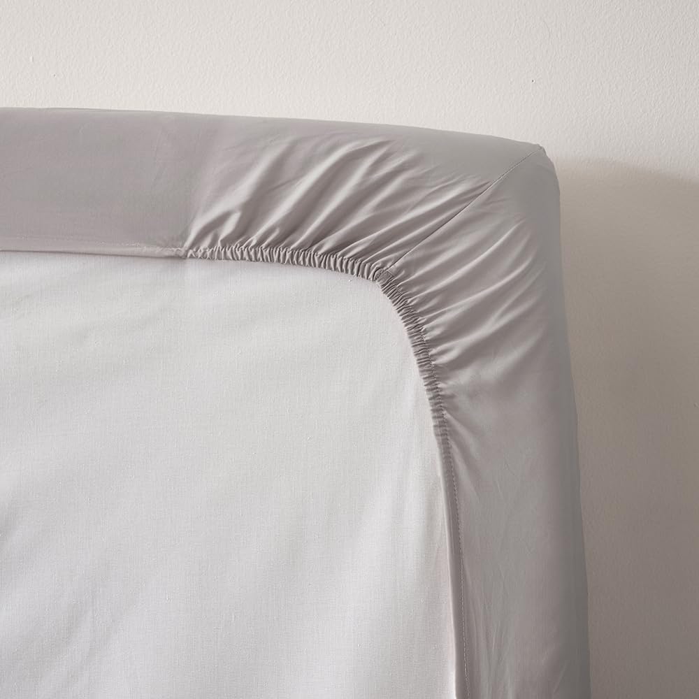 COTTON ARTean Drap-housse pour lits doubles articulés 160 cm Noa gris