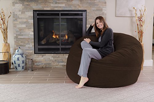 Chill Sack Bean Bag Chair: Giant 5' Memory Foam Furniture Bean Bag - Big Sofa With Soft Micro Fiber Cover - Brown Pebble #TOP1