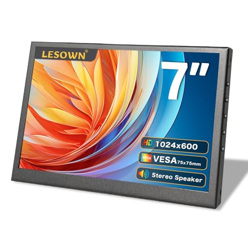 Image of 7 inch Mini Monitor HDMI LCD Display PC Case Secondary Screen 1024x600 IPS Small Portable Monitor with Speakers PC Temperature Display for Laptop Windows