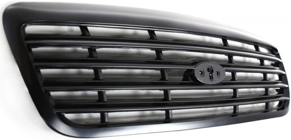 For Ford Crown Victoria Grille Assembly 1998-2011 | Painted Black Shell & Insert | w/Police | Plastic | FO1200379 | XW7Z8200AAA