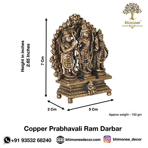 Estatua Ram Darbar de Cobre Hecha a Mano 7 cm miniatura 3