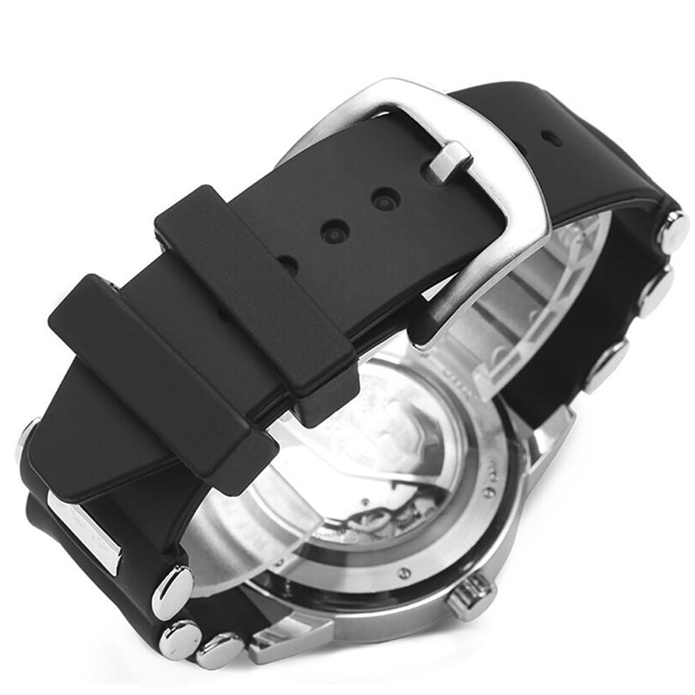 22 mm 24 mm 26 mm Black Sport Silikon Silikonowy pasek do zegarków do smartwatch mężczyzn gumowa bransoletka zegarkowa