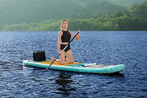 Bestway Hydro-Force Panorama Inflatable Stand-Up Paddleboard Set With See-Through Window (11’2” X 35” X 6”) | Includes Paddle, Hand Pump, Backpack, Leash, Fin, Repair Patch Kit #TOP1