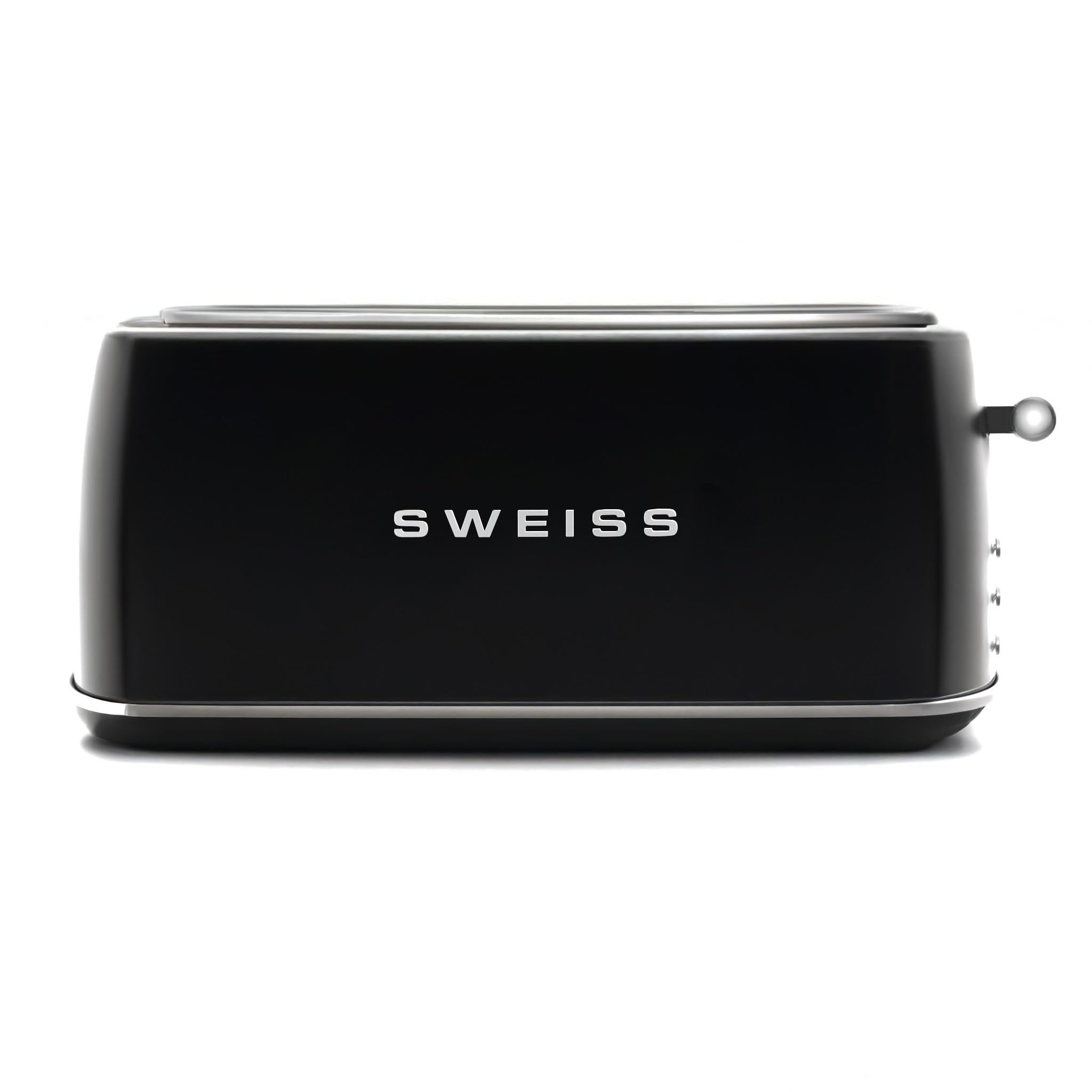 SWEISS Tostador GRV9 vintage, 2 ranuras, 6 niveles de potencia, Descongelación, Baguettes, Rápido y uniforme, Fácil limpieza, Bandeja recogemigas, Negro, 1500 W