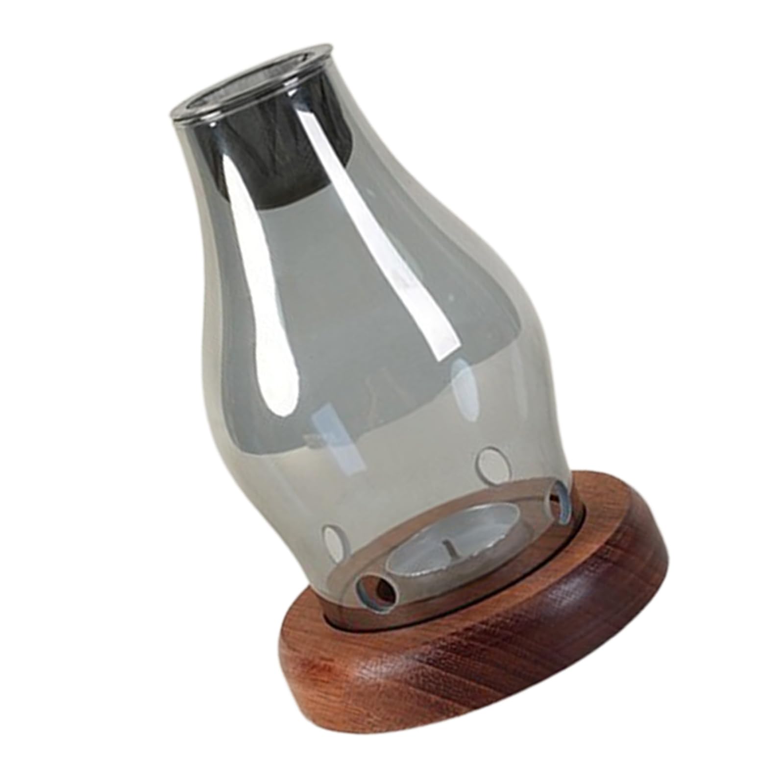 Tsophreniq Temperatures Resistant Glass Incenses Stove Lamp with Wood Base for Safe Use in Various Indoor Environment Incenses Lamp