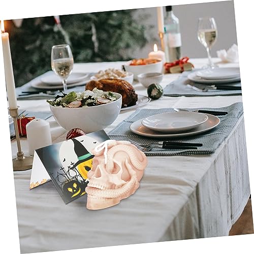 Artibetter Skull Scented Candle Halloween Decorative Candle Haunted House Decor Realistic Skull Head Spooky Scented Candles Boy Yoga Decor Halloween Aroma Candles Creepy Soy Wax Modeling