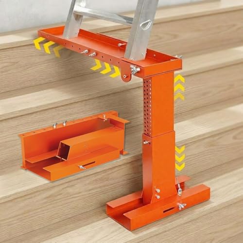 Foldable Ladder Leveler Pro+ for Stair Adjustable 11-18" H & 17-31.5" L Heavy Duty Stabilizer Platform for Telescopic & Straight Ladders, 500LB Capacity Foldable Extension Tool for Uneven Surfaces
