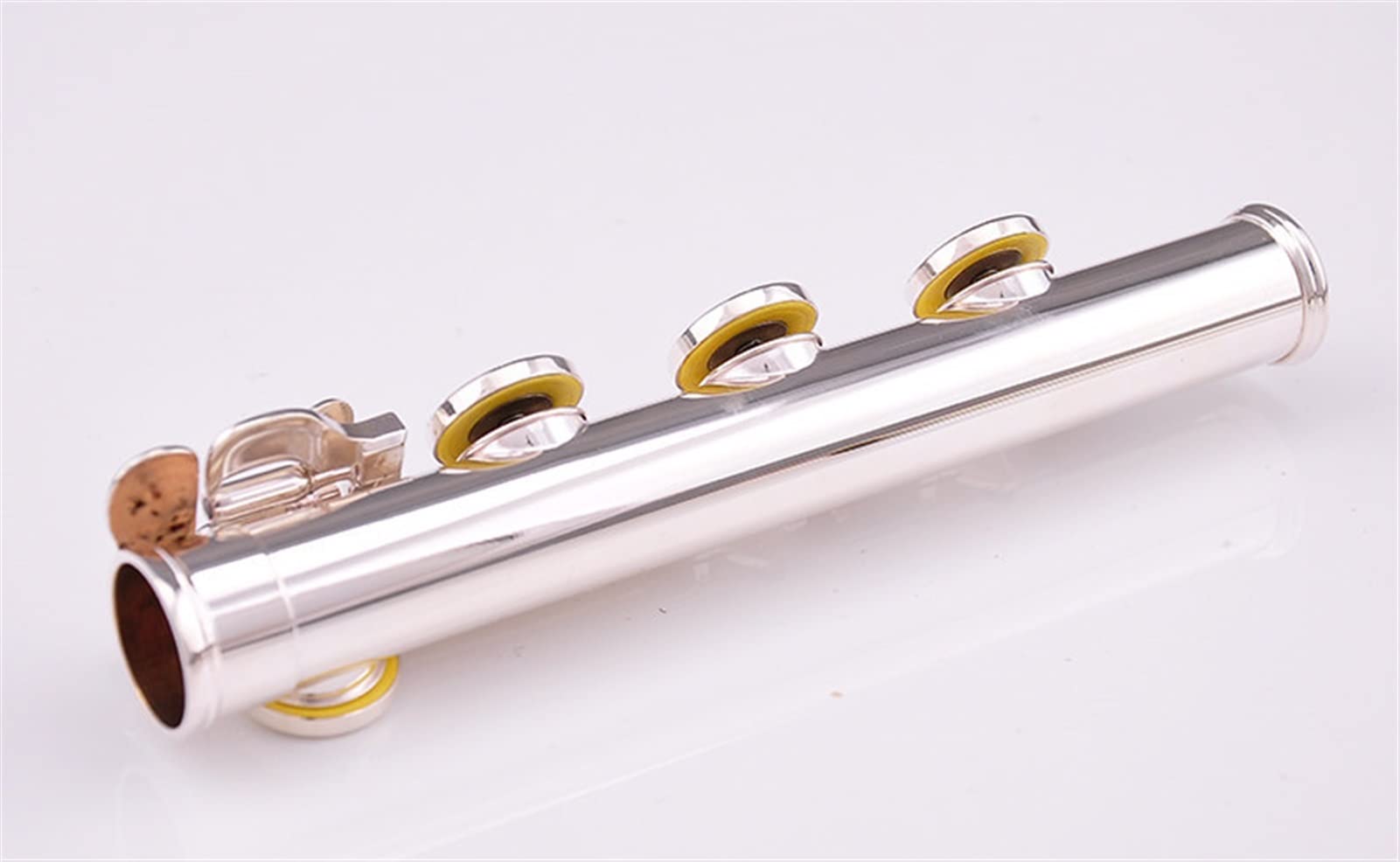 Querflöte, Musikinstrument, versilbert, 17 Klappen, offene Klappen, E-Mechanik, Anfängerflöte, Silber,Silver