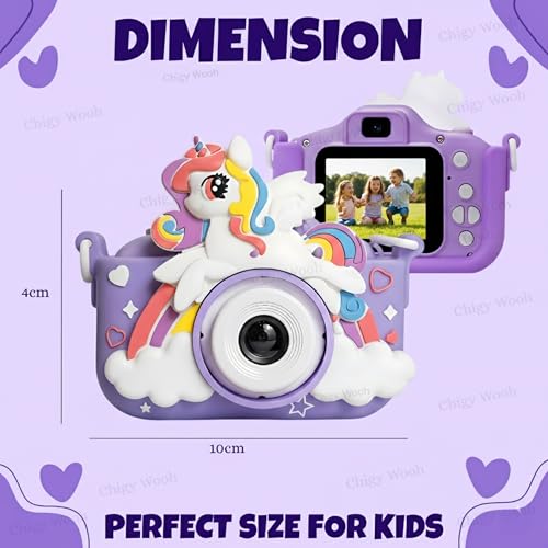 Image of Digital Camera for Kids | Cute Unicorn Design 2-Inch HD Screen with 1080MP Video Recorder, Photo & Selfie Mode | Fun Learning Toy for Boys and Girls, Best Gift for Kids