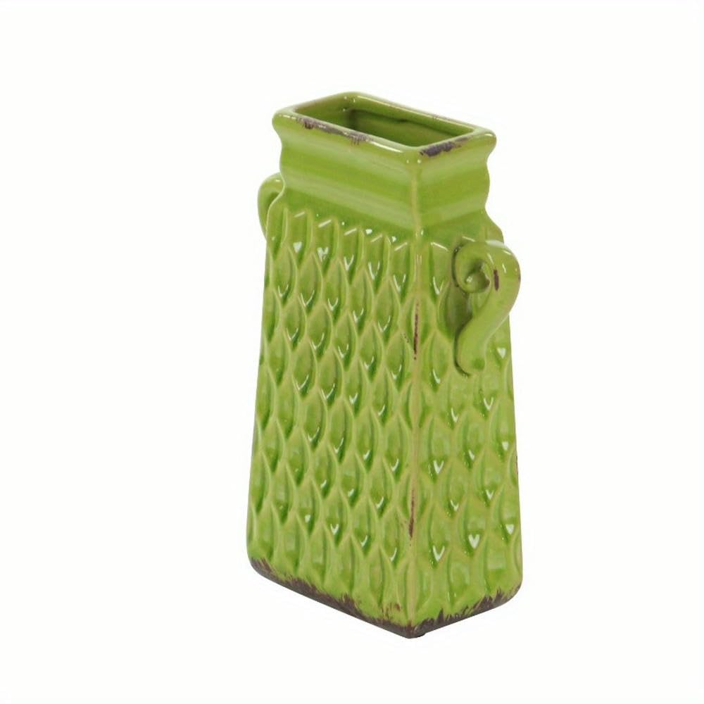 Vasi in Ceramica Multicolore Larghi 7" e Alti 10" con Manici, Set da 3