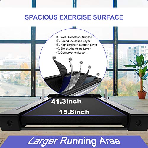 Image of Ryride-2.5 Horsepower Home Folding Treadmill, no Need to Install Folding Treadmill-Remote Control and LED Display, Suitable for Walking, Running, Jogging, Suitable for Home Office use (Silver)