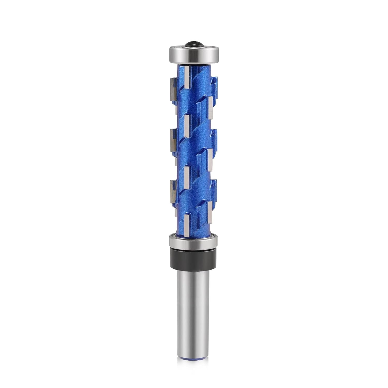 Fresa da 1/2" con codolo a filo, fresa in metallo duro integrale, spirale, doppio cuscinetto, punta per router CNC per legno (12,7 mm x 65 mm)
