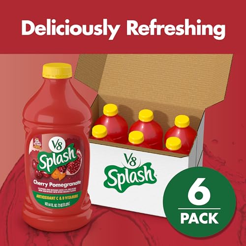Image of V8 Splash Cherry Pomegranate Flavored Juice Beverage, 64 fl oz Bottle (6 Pack)
