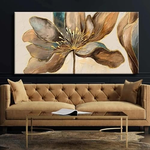 Affiches sur toile fleur beige or KEBIA habillez un grand mur vide