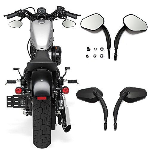 8mm Black Motorcycle Rearview Side Mirrors Compatible with Harley Sportster XL 883 1200 Road King V-Rod Street Glide Electra Glide Dyna Softail 1990-2018 by Rich Choices - Used condition - US$25.80