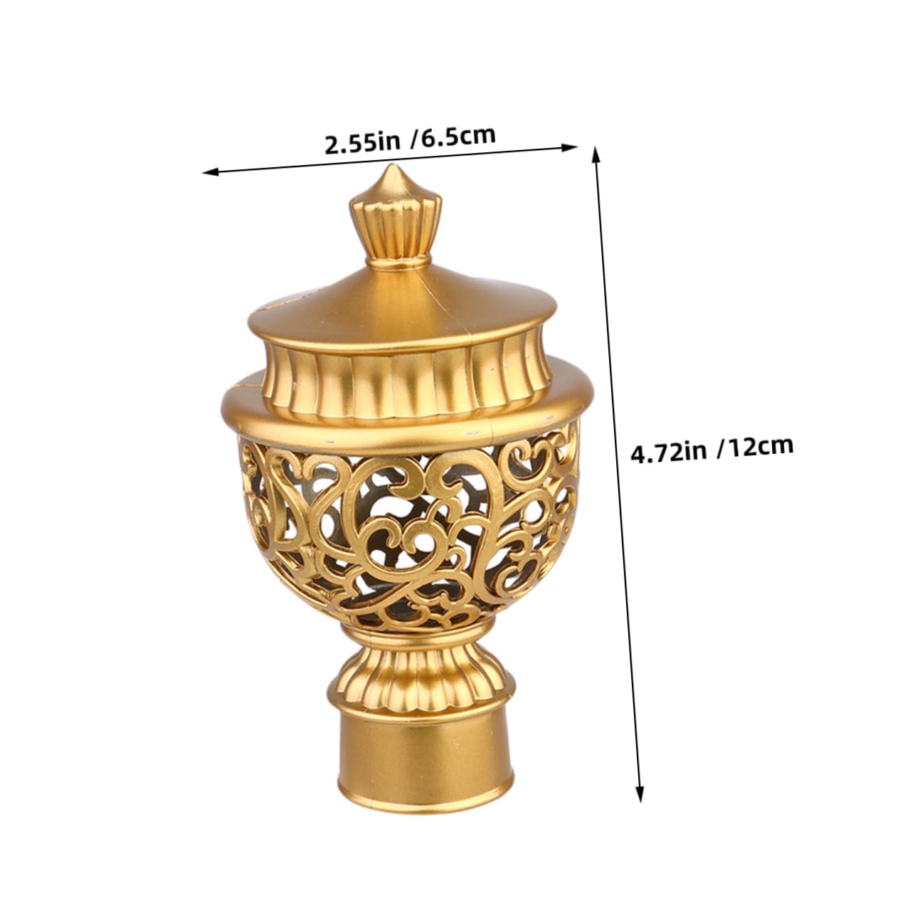 OUNONA Curtain Rod Fitting Decorative End Caps 12 Pcs Roman Pole End Caps Plastic Finials for Drapery Rods Easy Install
