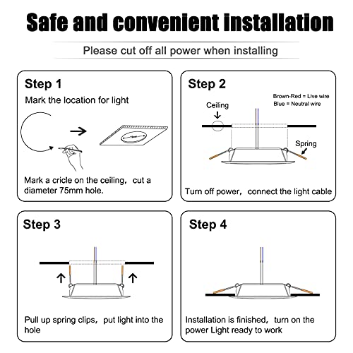 Bapro Faretti LED da incasso per cartongesso Set