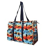 NGIL Zip-Top Organizing Utility Tote Bag with Exterior Pockets for Working Women, Teachers, Nurses,
