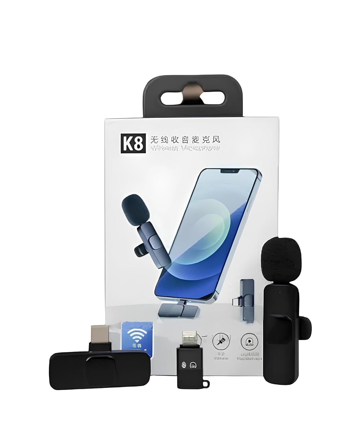 2-in-1 K8 Wireless Clip Microphone – Portable Mini Mic with Universal Type-C for All Devices-image-48