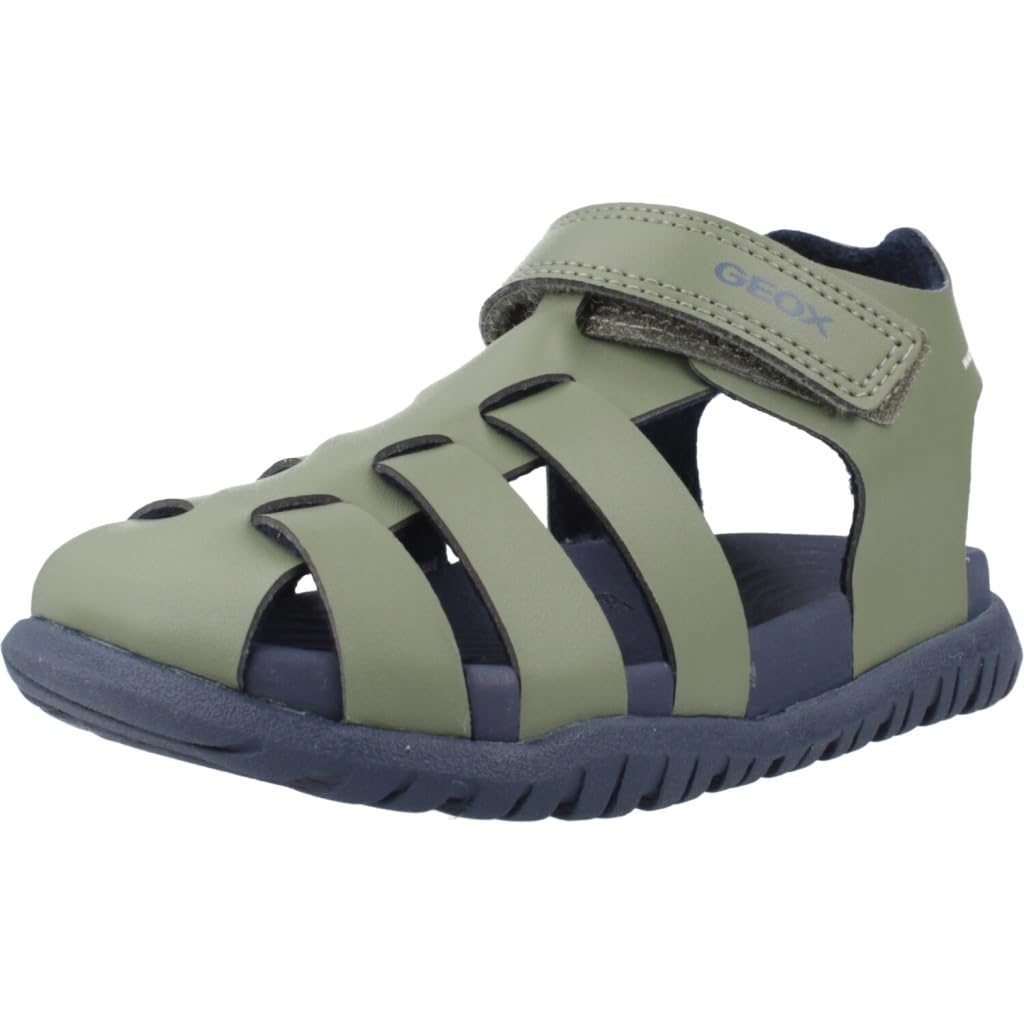 Geox B FUSBETTO BO Sandal, SAGE/Navy, 25 EU