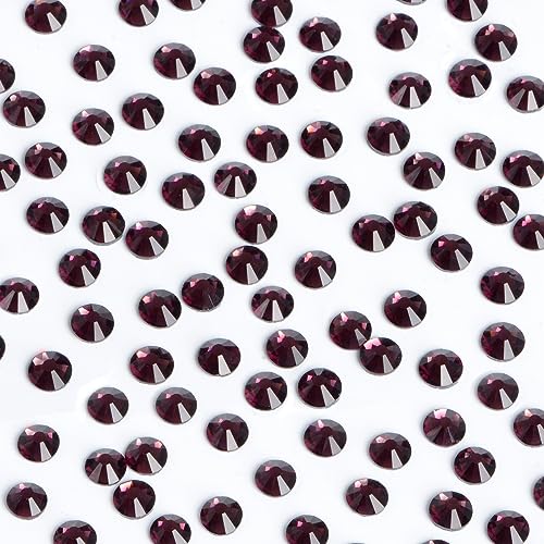Image of Bymitel Hotfix Crystal Rhinestones Round Gems Iron on DIY Jewelry Making Flat Back for Crafts,Amethyst, 2mm(SS6 /2880pcs)