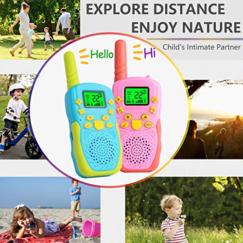 Pokpow Rechargeable Walkie Talkies For Kids 22 Channels 2 Way Radio Toy With 2×1200Mah Lithium Battery Backlit Lcd Flashlight 3 Km Long Range For Boys Girls Birthday #TOP3