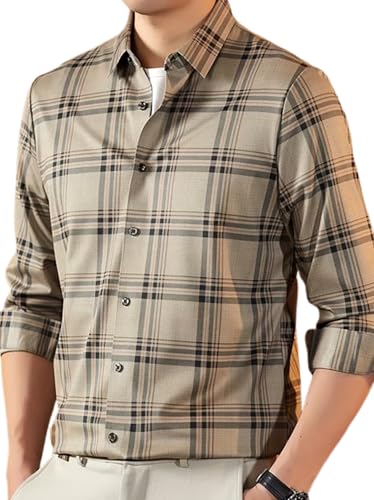 Image of Lymio Men Shirt | Checkered Button Down Shirt for Men | Slim Fit Casual & Semi-Formal Shirts for Man | Textured Long Sleeve | Office & Weekend Ready (Packs Also Available) (Big-Checks)