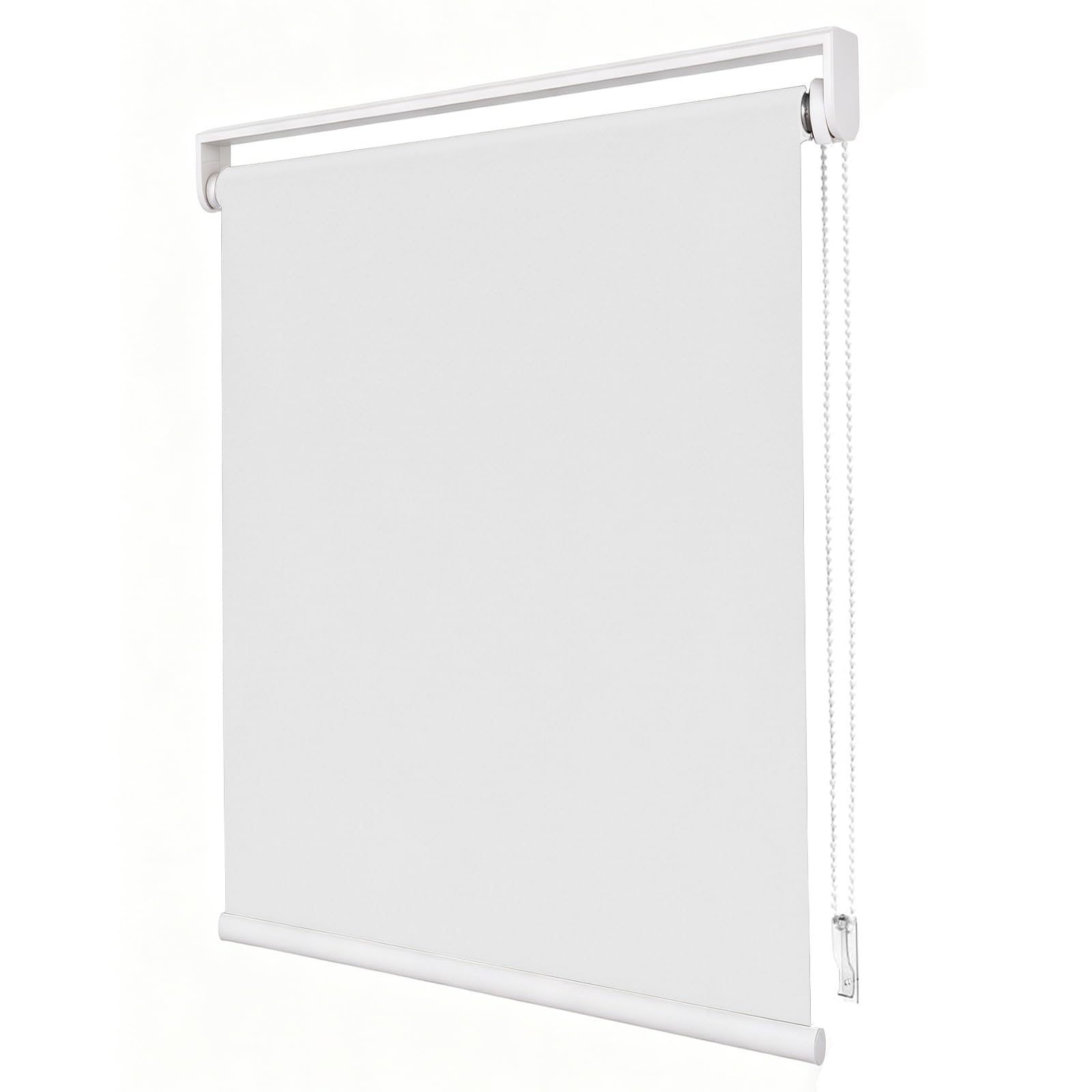 ChYoung No Drill 100% Blackout Roller Blinds Stick On Self-Adhesive Easy Fit Thermal Window Blind Child-Safe UV Protection for Home Renter Bedroom, Nursery, Kitchen, Bathroom (White, 50W x 170H cm)